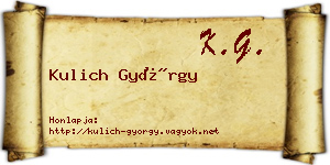Kulich György névjegykártya