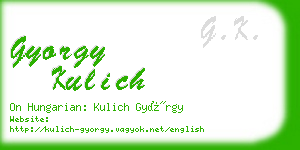 gyorgy kulich business card